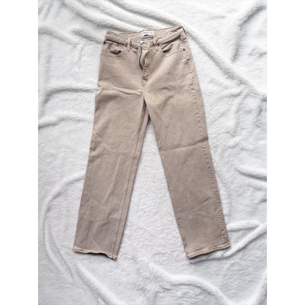 Abercrombie & Fitch High Rise 90s Relaxed Jeans Tan Denim Size 29/8 - Picture 8 of 8
